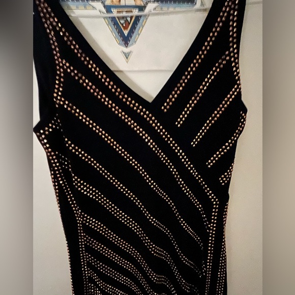 SOLD- Party Dress with Sequins, Navy dark blue and gold 💕 - Picture 4 of 10